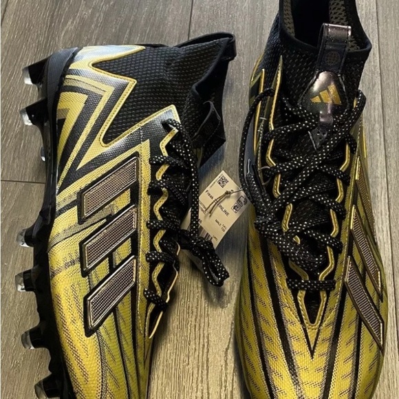 New Mens Adidas Freak-23 Inline Football Cleats Black Gold HP2446 Men’s Size - Picture 3 of 8